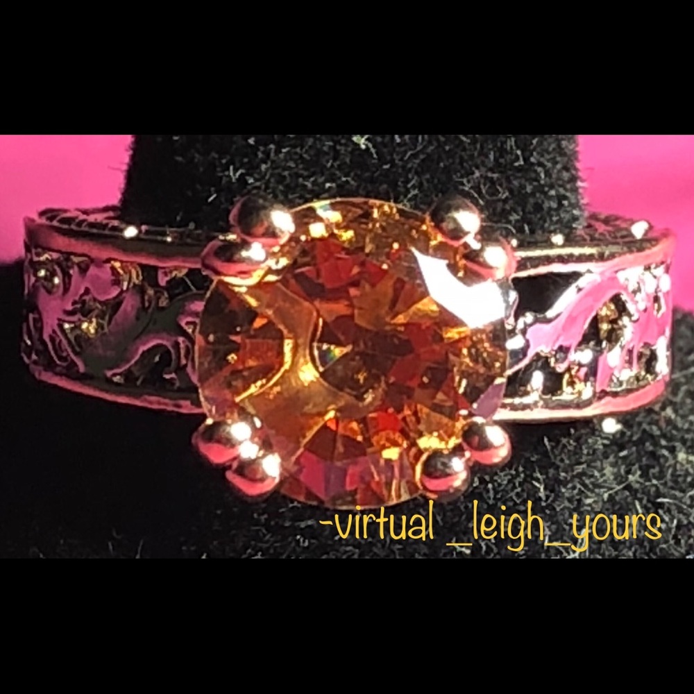 Round Cut Rose & White Gold Silver Ring 💍Sz 7💍